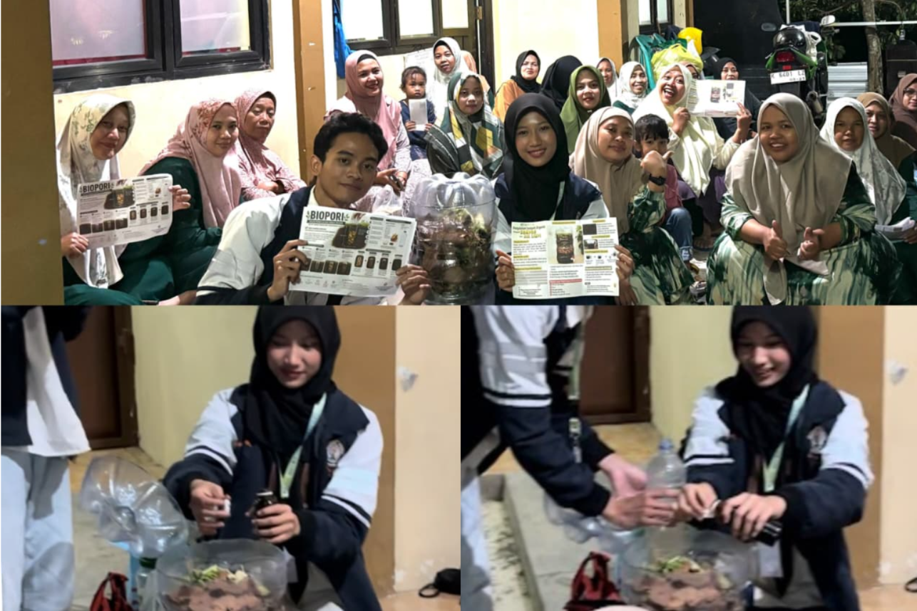 Foto Pengolahan Limbah Organik Berbasis Rumah Tangga, Mahasiswa KKN Undip Kenalkan Komposter Galon kepada Ibu-ibu PKK Rt 09 Rw 01 Desa Gogik